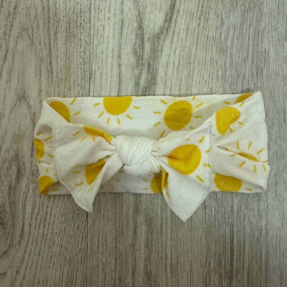 Sunny white and  Yellow Baby Knot Headband by Baby Bling